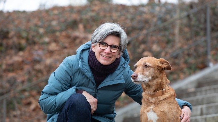 Kerstin Willems mit Hund