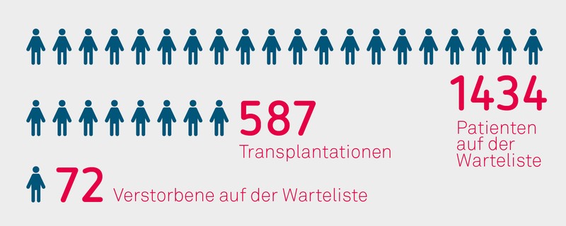 Warteliste und Transplantationen