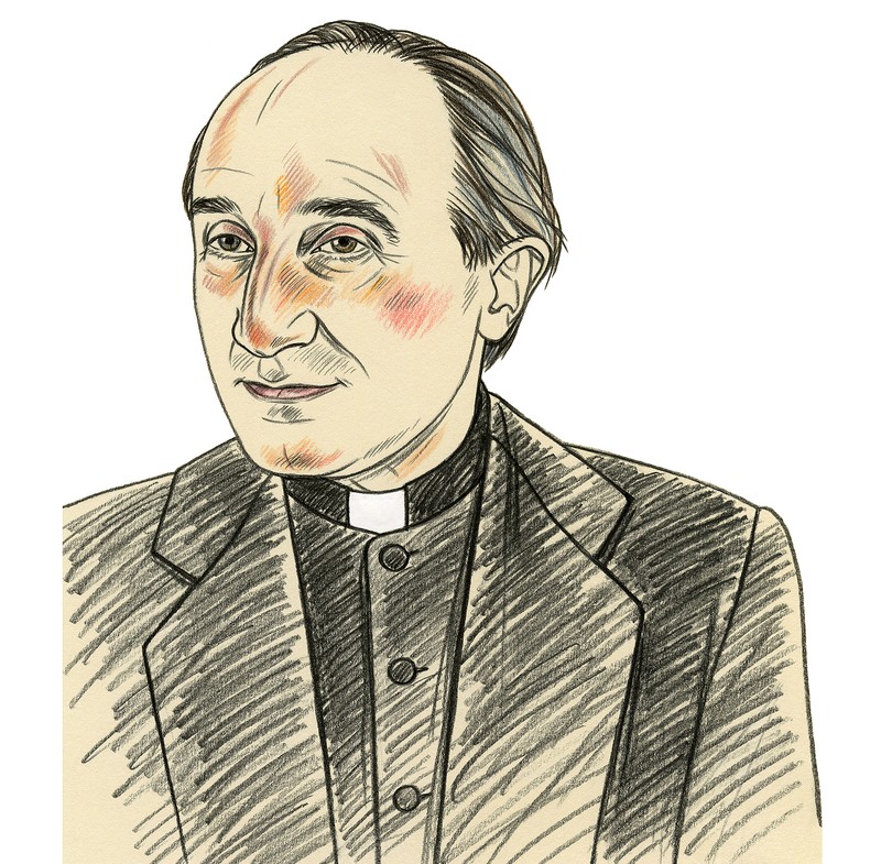 Porträtzeichnung von Romano Guardini