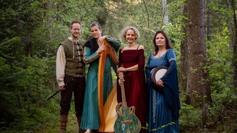 Die Musiker und Musikerinnen der Gruppe Celtic Treasures